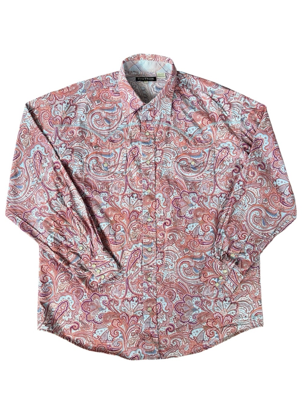 Stetson Men’s Paisley Print Western Pearl Snap L/S Shirt Men’s Size XL EUC